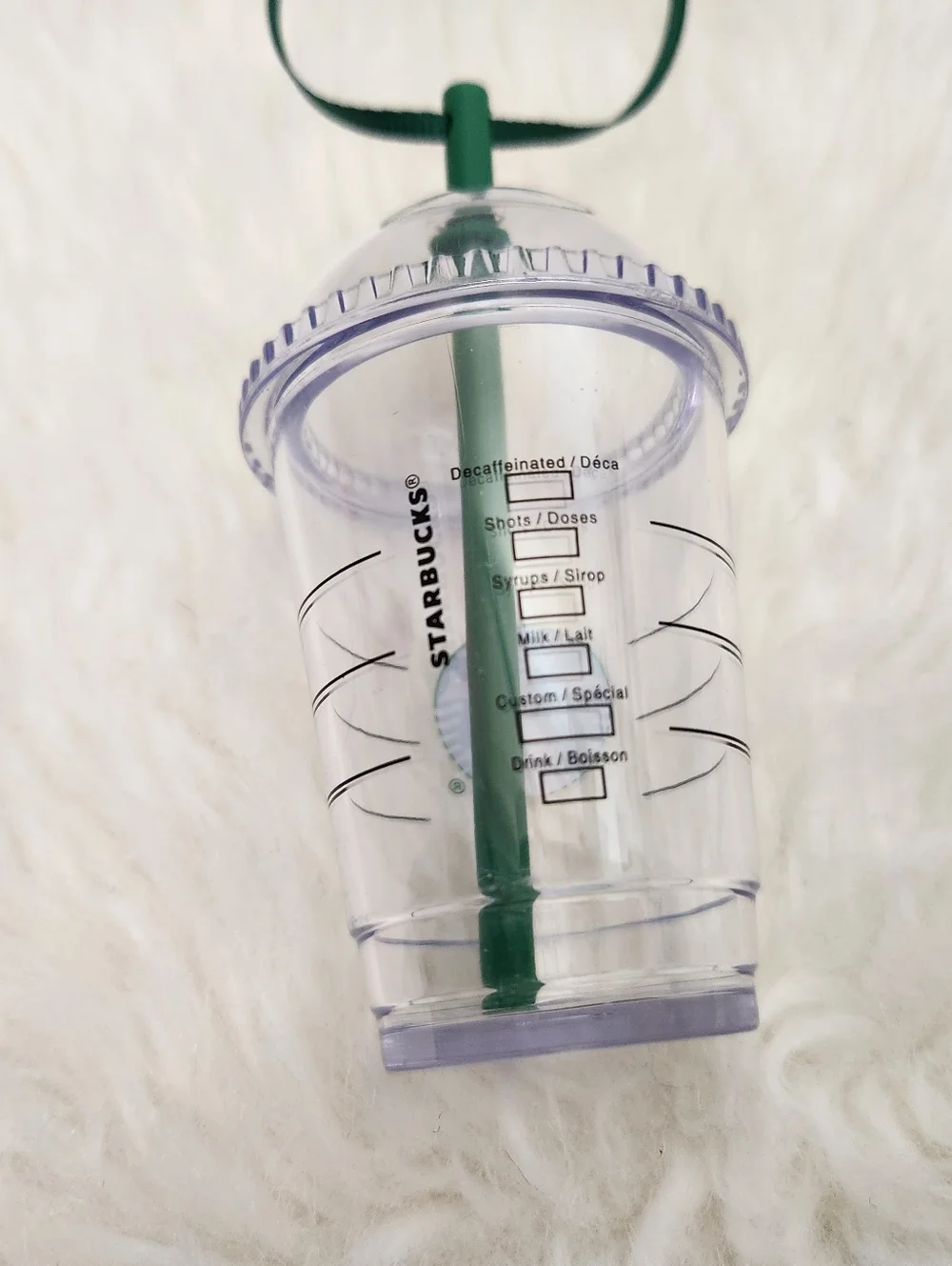 Starbucks Cute Mini Ornament Straw Clear Plastic Cup